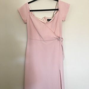 Top Shop off the shoulder pink dress